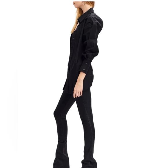 Ser.O.Ya Lydia Button up Cotton Halter Open Back Shirt Black Size Small NEW - Picture 5 of 11